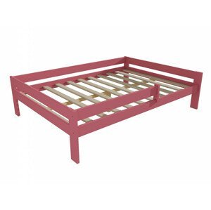 Dětská postel DP 018 XL se zábranou (Rozměr: 120 x 200 cm, Barva dřeva: barva růžová)