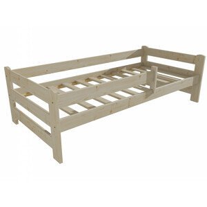 Dětská postel DP 019 se zábranou (Rozměr: 70 x 160 cm, Barva dřeva: surové dřevo)
