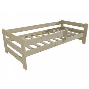 Dětská postel DP 019 se zábranou (Rozměr: 90 x 170 cm, Barva dřeva: surové dřevo)