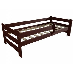 Dětská postel DP 019 se zábranou (Rozměr: 70 x 160 cm, Barva dřeva: moření ořech)