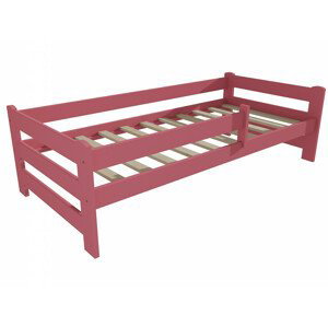 Dětská postel DP 019 se zábranou (Rozměr: 70 x 160 cm, Barva dřeva: barva růžová)