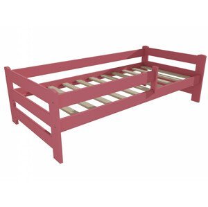 Dětská postel DP 019 se zábranou (Rozměr: 90 x 190 cm, Barva dřeva: barva růžová)