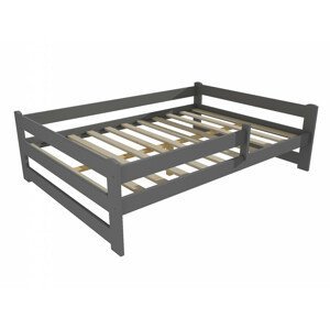 Dětská postel DP 019 XL se zábranou (Rozměr: 140 x 200 cm, Barva dřeva: barva šedá)