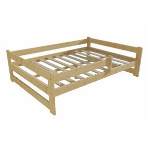 Dětská postel DP 019 XL se zábranou (Rozměr: 120 x 200 cm, Barva dřeva: bezbarvý lak)