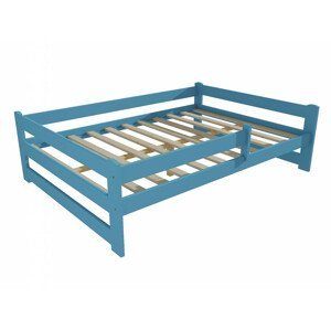 Dětská postel DP 019 XL se zábranou (Rozměr: 120 x 200 cm, Barva dřeva: barva modrá)
