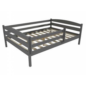 Dětská postel DP 020 XL se zábranou (Rozměr: 120 x 200 cm, Barva dřeva: barva šedá)