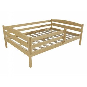 Dětská postel DP 020 XL se zábranou (Rozměr: 120 x 200 cm, Barva dřeva: bezbarvý lak)