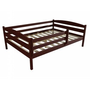 Dětská postel DP 020 XL se zábranou (Rozměr: 120 x 200 cm, Barva dřeva: moření ořech)