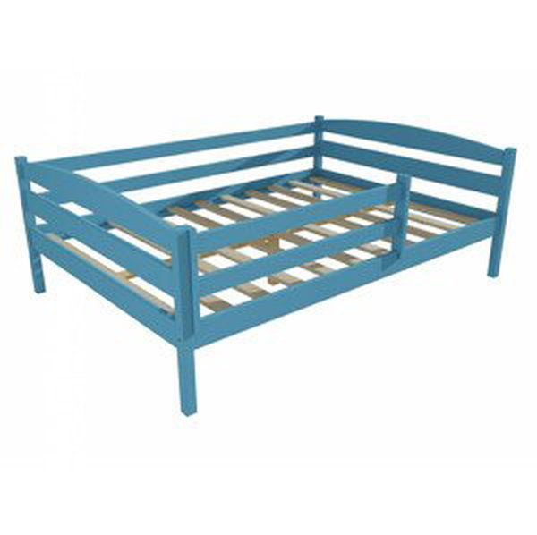 Dětská postel DP 020 XL se zábranou (Rozměr: 120 x 200 cm, Barva dřeva: barva modrá)