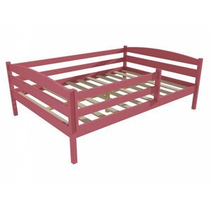 Dětská postel DP 020 XL se zábranou (Rozměr: 120 x 200 cm, Barva dřeva: barva růžová)