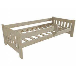 Dětská postel DP 022 se zábranou (Rozměr: 70 x 160 cm, Barva dřeva: surové dřevo)