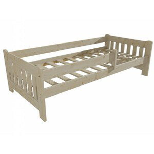 Dětská postel DP 022 se zábranou (Rozměr: 80 x 170 cm, Barva dřeva: surové dřevo)