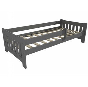 Dětská postel DP 022 se zábranou (Rozměr: 70 x 160 cm, Barva dřeva: barva šedá)