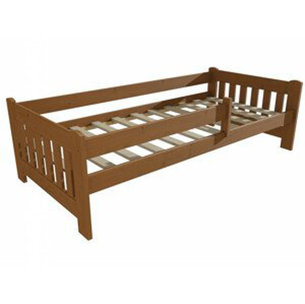 Dětská postel DP 022 se zábranou (Rozměr: 90 x 180 cm, Barva dřeva: moření dub)