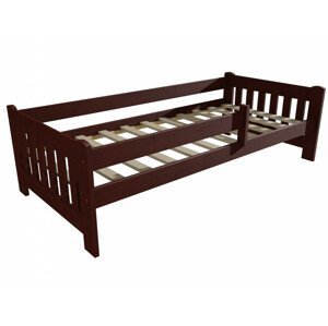 Dětská postel DP 022 se zábranou (Rozměr: 70 x 160 cm, Barva dřeva: moření ořech)
