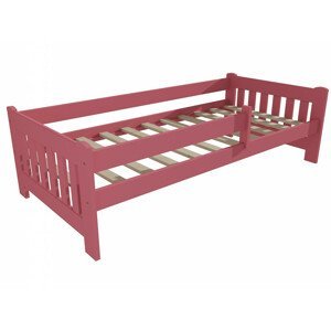 Dětská postel DP 022 se zábranou (Rozměr: 70 x 160 cm, Barva dřeva: barva růžová)