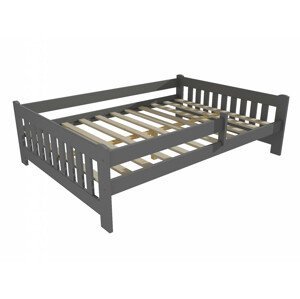 Dětská postel DP 022 XL se zábranou (Rozměr: 120 x 200 cm, Barva dřeva: barva šedá)