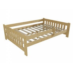 Dětská postel DP 022 XL se zábranou (Rozměr: 120 x 200 cm, Barva dřeva: bezbarvý lak)