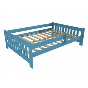 Dětská postel DP 022 XL se zábranou (Rozměr: 120 x 200 cm, Barva dřeva: barva modrá)