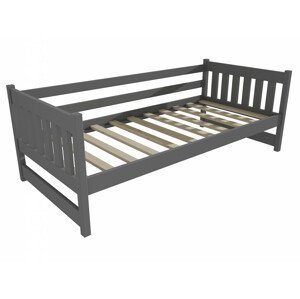 Dětská postel DP 024 (Rozměr: 70 x 160 cm, Barva dřeva: barva šedá)