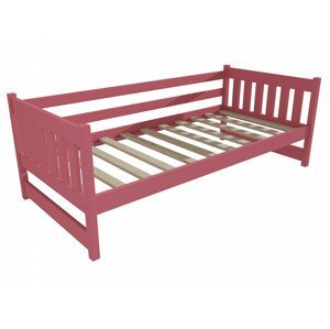 Dětská postel DP 024 (Rozměr: 90 x 190 cm, Barva dřeva: barva růžová)