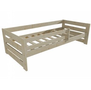 Dětská postel DP 025 se zábranou (Rozměr: 70 x 160 cm, Barva dřeva: surové dřevo)