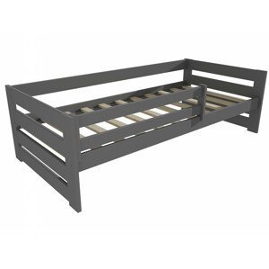 Dětská postel DP 025 se zábranou (Rozměr: 70 x 160 cm, Barva dřeva: barva šedá)