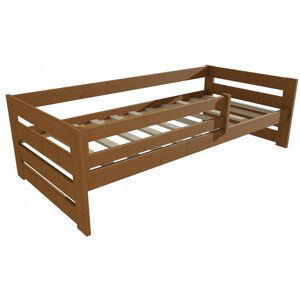 Dětská postel DP 025 se zábranou (Rozměr: 70 x 160 cm, Barva dřeva: moření dub)