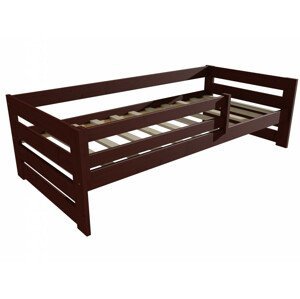 Dětská postel DP 025 se zábranou (Rozměr: 70 x 160 cm, Barva dřeva: moření ořech)