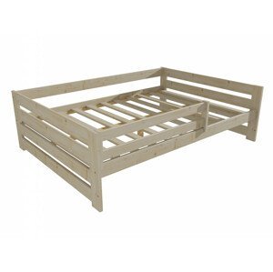 Dětská postel DP 025 XL se zábranou (Rozměr: 120 x 200 cm, Barva dřeva: surové dřevo)