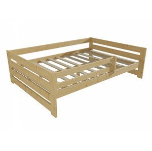 Dětská postel DP 025 XL se zábranou (Rozměr: 120 x 200 cm, Barva dřeva: bezbarvý lak)