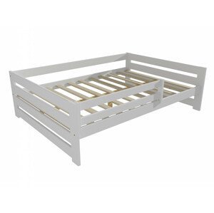 Dětská postel DP 025 XL se zábranou (Rozměr: 120 x 200 cm, Barva dřeva: barva bílá)
