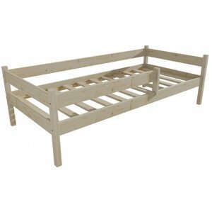 Dětská postel DP 027 se zábranou (Rozměr: 90 x 190 cm, Barva dřeva: surové dřevo)