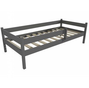 Dětská postel DP 027 se zábranou (Rozměr: 70 x 160 cm, Barva dřeva: barva šedá)