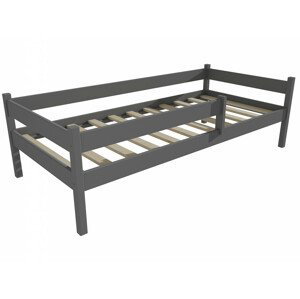 Dětská postel DP 027 se zábranou (Rozměr: 80 x 160 cm, Barva dřeva: barva šedá)