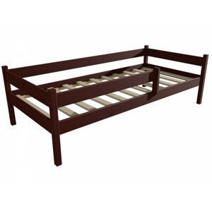 Dětská postel DP 027 se zábranou (Rozměr: 70 x 160 cm, Barva dřeva: moření ořech)