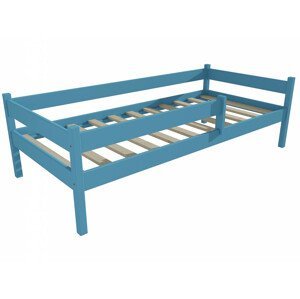 Dětská postel DP 027 se zábranou (Rozměr: 70 x 160 cm, Barva dřeva: barva modrá)