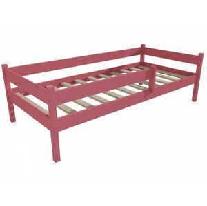 Dětská postel DP 027 se zábranou (Rozměr: 70 x 160 cm, Barva dřeva: barva růžová)
