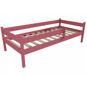Dětská postel DP 027 se zábranou (Rozměr: 90 x 200 cm, Barva dřeva: barva růžová)