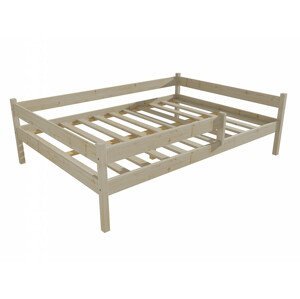 Dětská postel DP 027 XL se zábranou (Rozměr: 120 x 200 cm, Barva dřeva: surové dřevo)