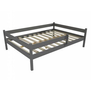 Dětská postel DP 027 XL se zábranou (Rozměr: 120 x 200 cm, Barva dřeva: barva šedá)