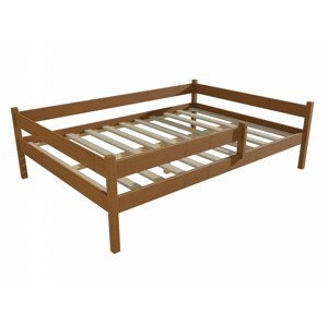 Dětská postel DP 027 XL se zábranou (Rozměr: 120 x 200 cm, Barva dřeva: moření dub)