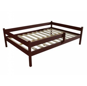 Dětská postel DP 027 XL se zábranou (Rozměr: 120 x 200 cm, Barva dřeva: moření ořech)