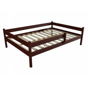 Dětská postel DP 027 XL se zábranou (Rozměr: 160 x 200 cm, Barva dřeva: moření ořech)