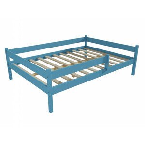 Dětská postel DP 027 XL se zábranou (Rozměr: 120 x 200 cm, Barva dřeva: barva modrá)