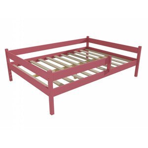 Dětská postel DP 027 XL se zábranou (Rozměr: 120 x 200 cm, Barva dřeva: barva růžová)