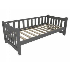 Dětská postel DP 035 (Rozměr: 90 x 200 cm, Barva dřeva: barva šedá)