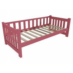 Dětská postel DP 035 (Rozměr: 90 x 200 cm, Barva dřeva: barva růžová)