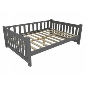 Dětská postel DP 035 XL (Rozměr: 120 x 200 cm, Barva dřeva: barva šedá)