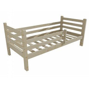 Dětská postel M 001 NEW* se zábranou (Rozměr: 70 x 160 cm, Barva dřeva: surové dřevo)